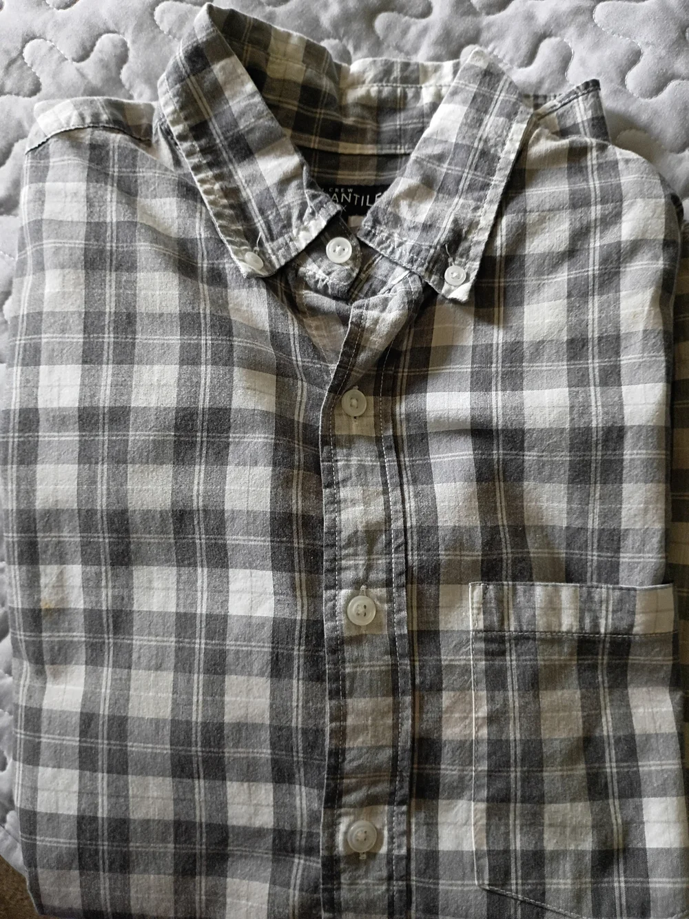 Gray Plaid Button-Down Men's Shirt.   J Crew